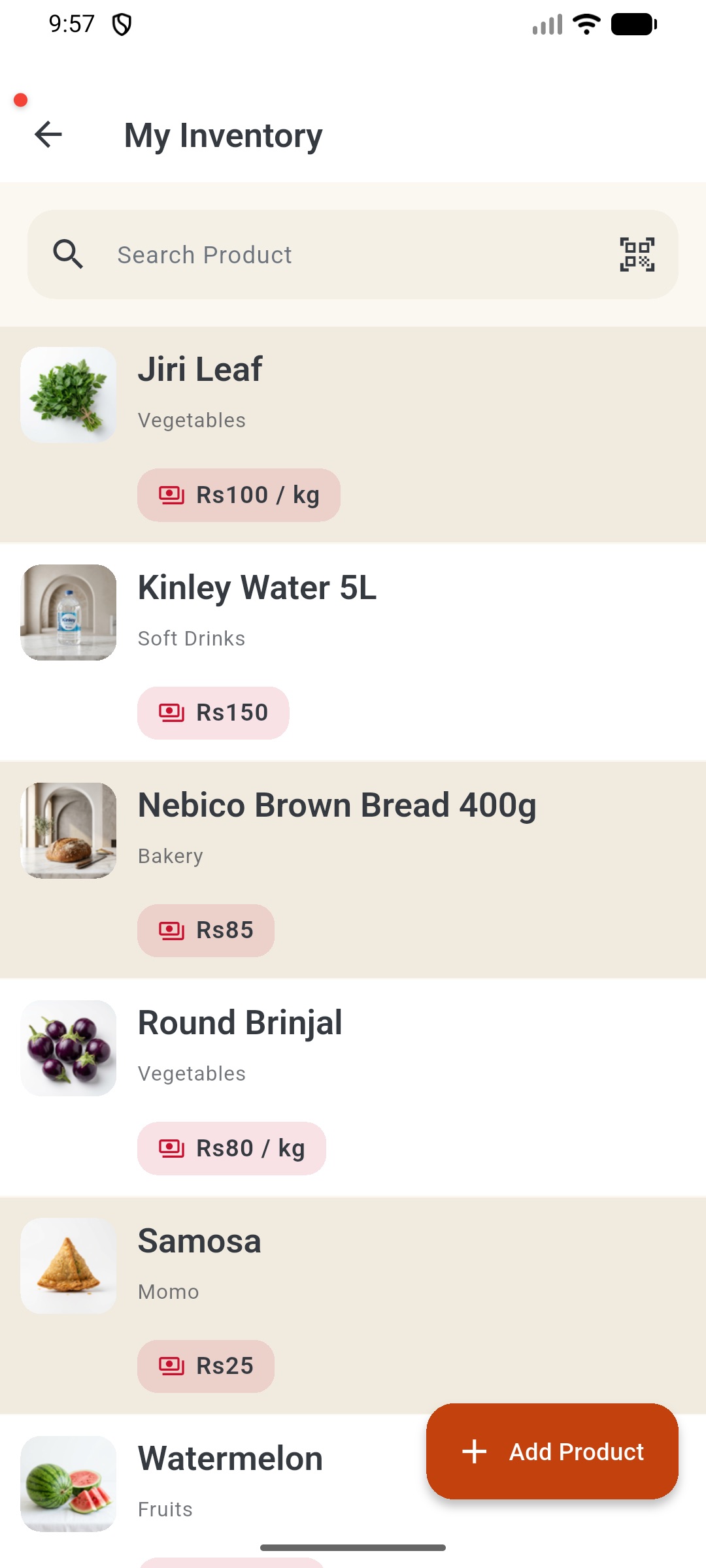 Product list